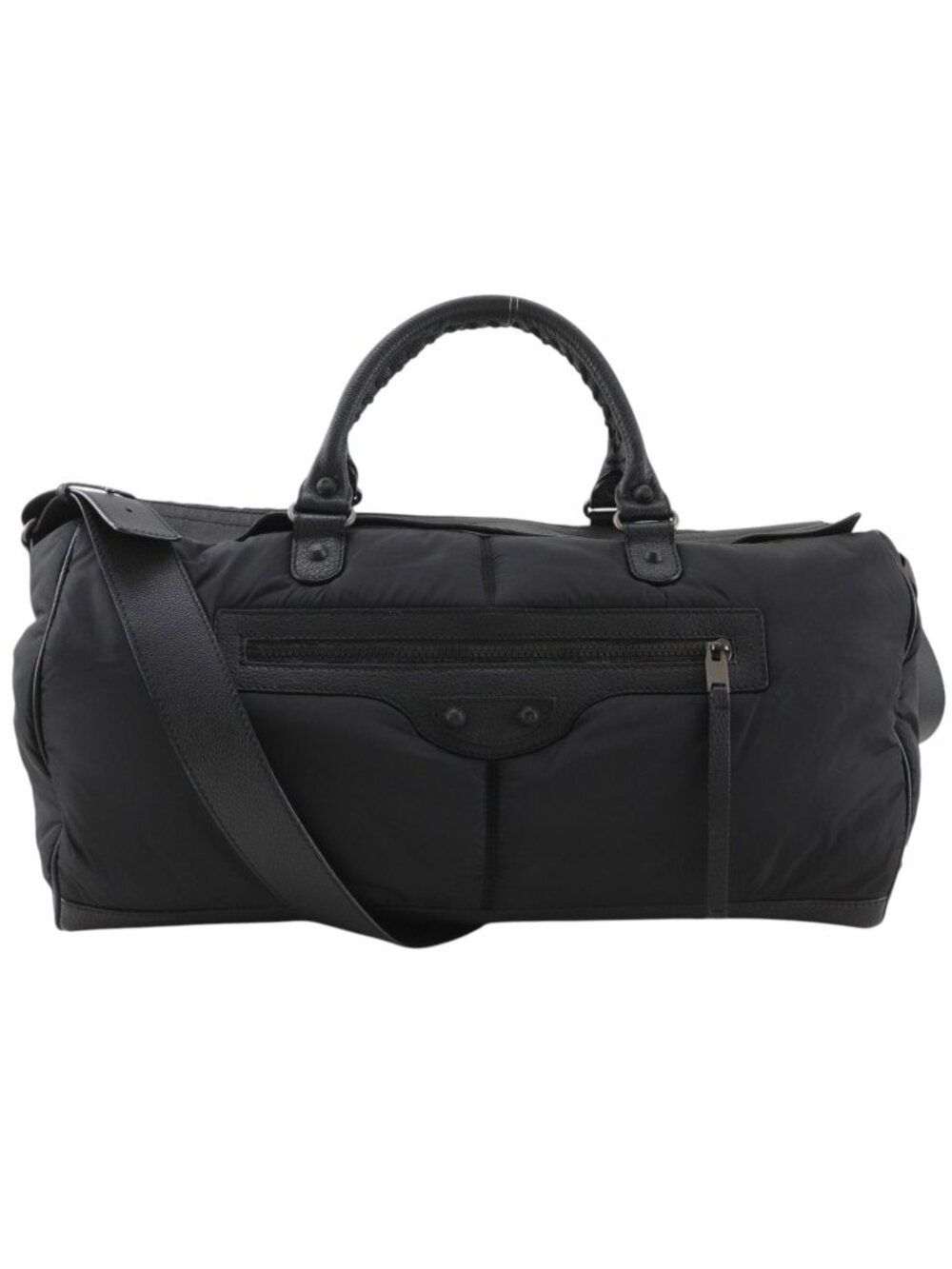 Balenciaga Boston Bag Motorcycle 2-Way Nylon Leather Black